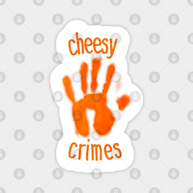 Cheesy Crimes Orange Handprint Magnet by wildjellybeans