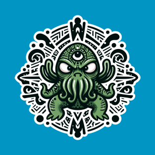 Cthulhu and tribal ornaments T-Shirt