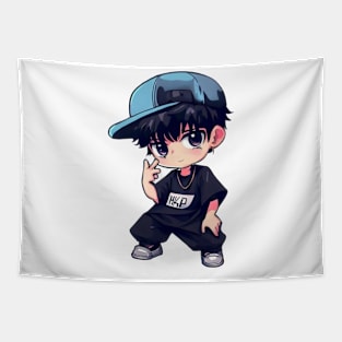 Hip hop style anime boys funny Tapestry