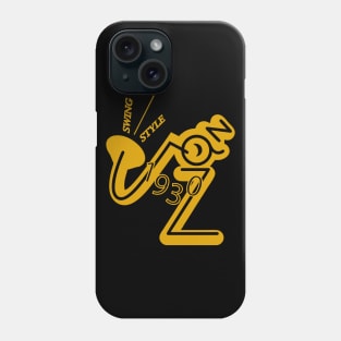 Jazz saxophone player 1930s swing style (gold) Phone Case