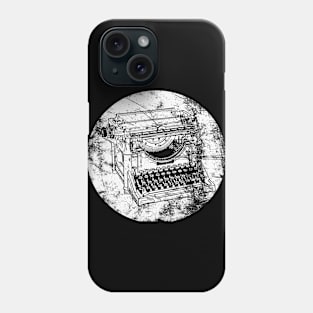 DISTRESSED VINTAGE TYPEWRITER WHITE Phone Case