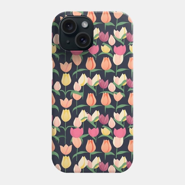 Tulips Flower Seamless Pattern V1 Phone Case by Family journey with God