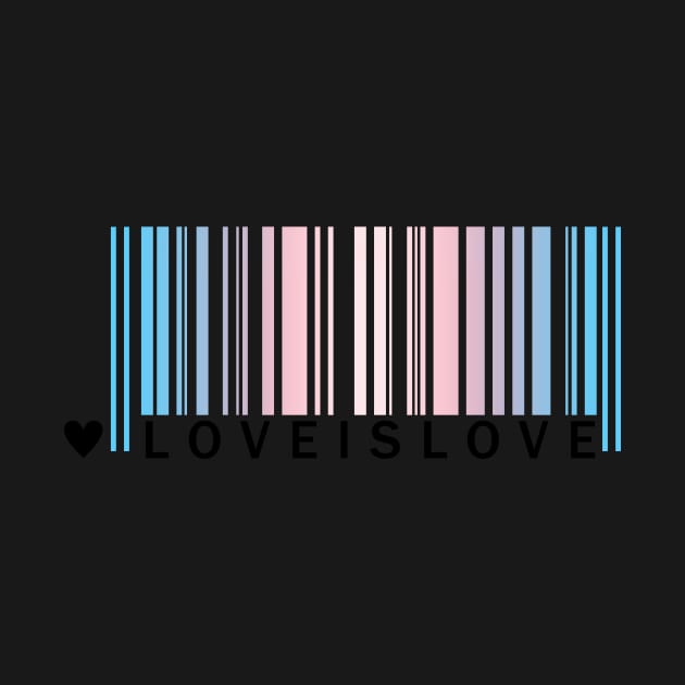 Transgender Pride LGBT Love is Love Barcode by PixelatedPixels