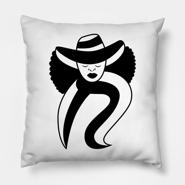 Black and white melanin slay queen Pillow by Spinkly