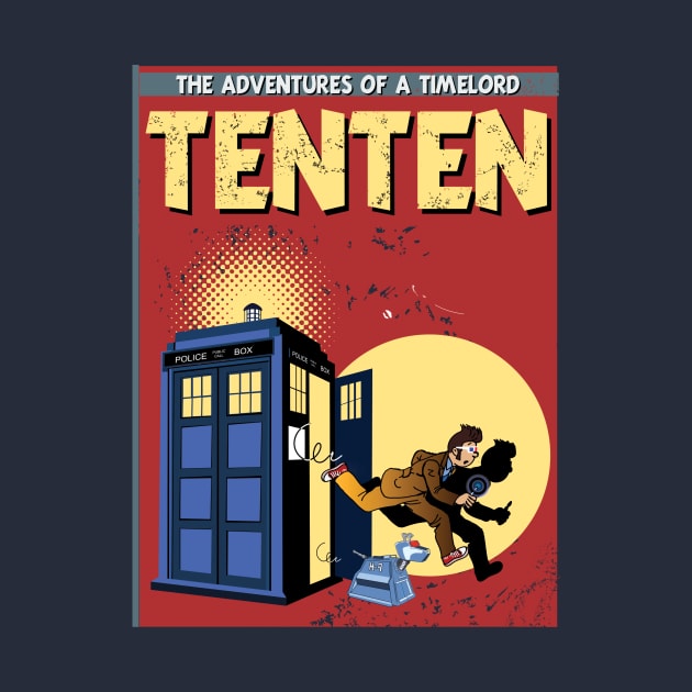 TENTEN THE ADVENTURES OF A TIMELORD VINTAGE COMIC COVER by KARMADESIGNER T-SHIRT SHOP