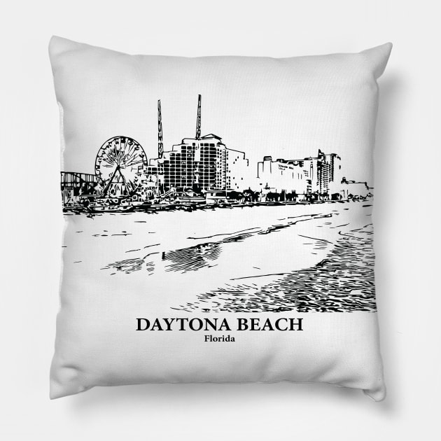 Daytona Beach - Florida Pillow by Lakeric