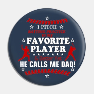Vintage Dad Son Batting Practice LOVE Baseball Original Pin
