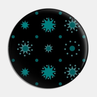 Suns and Dots Dark Teal on Black Repeat 5748 Pin