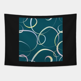 Pastel lines on teal Tapestry