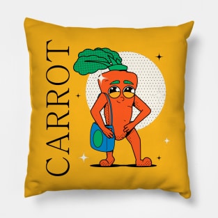 Hand Drawn Carrot Fun Pillow