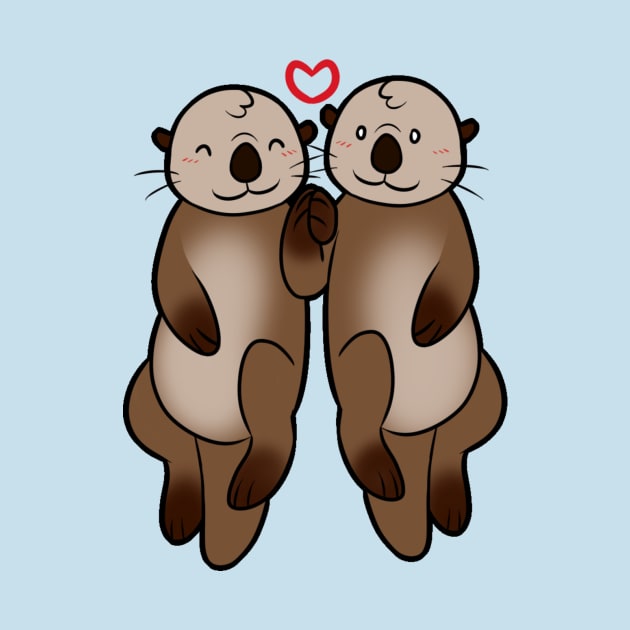 Otter Couple by MissOstrich