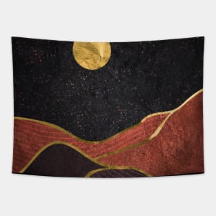 Gold landscape with moon #2 Tapestry