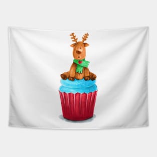 Christmas Reindeer cupcake Tapestry