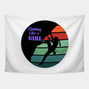 Climbing Like a Girl Tapestry