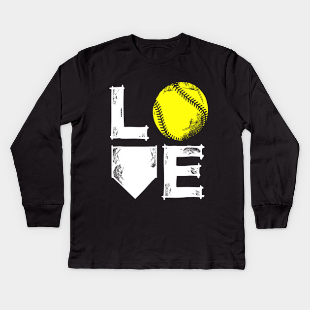I Love Softball Shirt Gift Idea For Teen Girls A Christmas Kids Long Sleeve T Shirt Teepublic