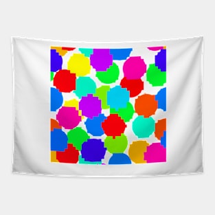 Rainbow Pixel Dots Tapestry