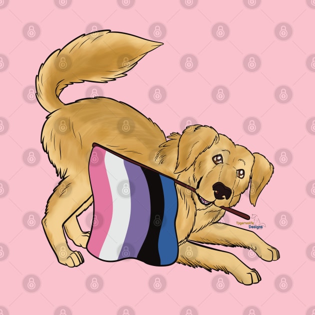 Pride Doggos: Genderfluid Golden Retriever by tygerwolfe