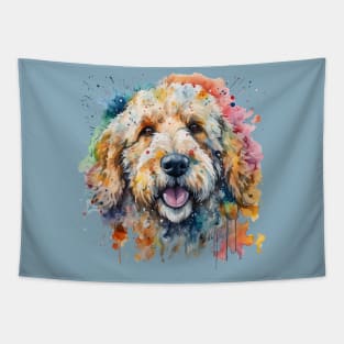 Goldendoodle Bright Watercolor Painting Tapestry