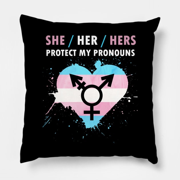 Protect My Pronouns She/Her/Hers For LGBT Pillow by MarYouLi