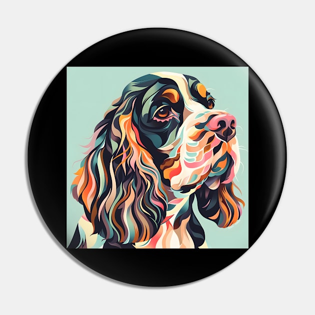 70s English Cocker Spaniel Vibes: Pastel Pup Parade Pin by NatashaCuteShop