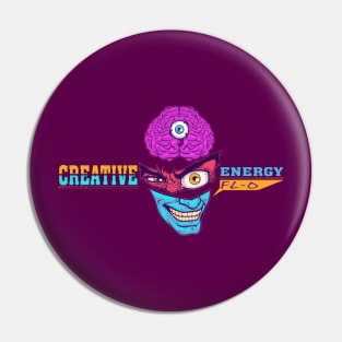 WEIRDO - Creative Energy Flo - Face - Full Color - Purple Pin