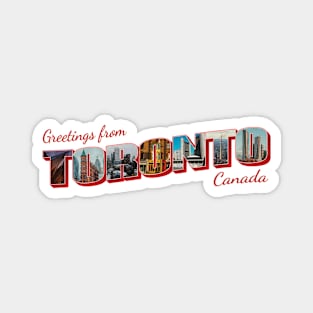 Greetings from Toronto in Canada Vintage style retro souvenir Magnet