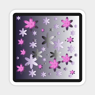 Pink Grey Star Pattern Magnet