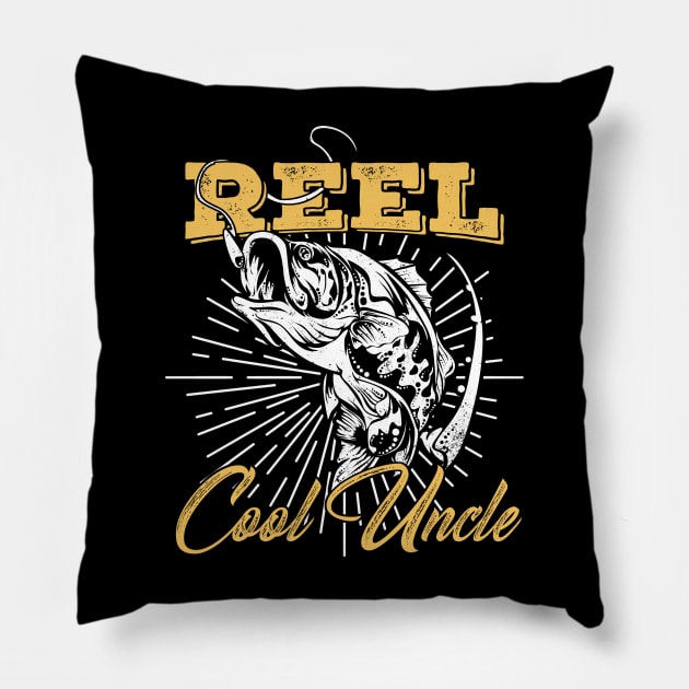 Reel Cool Uncle Fishing Gift Pillow by Dolde08