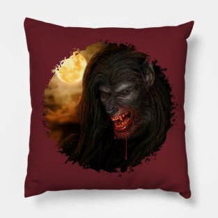 Werewolf Autumn Moon Pillow