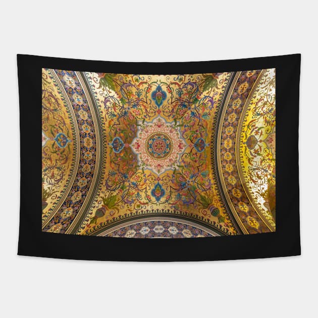 Russian style floral seamless pattern Tapestry by mitzobs