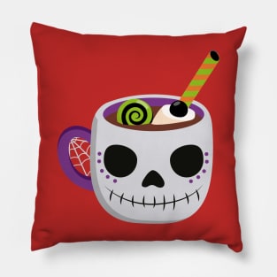 Haloloween Mug Scary T-shirt Pillow