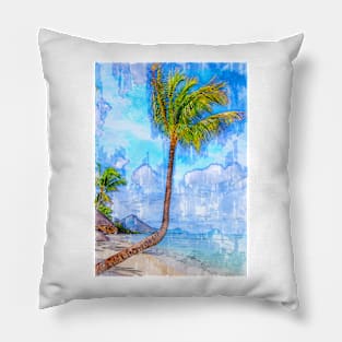 Beautiful Tropical Island Life Mauritius Pillow