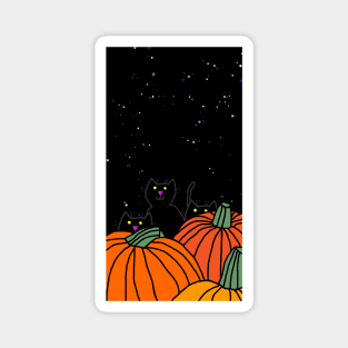 Halloween Pumpkins and Cats Magnet