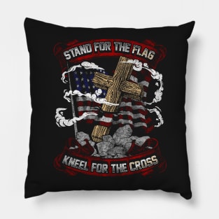 Stand For The Flag Kneel For The Cross Pillow