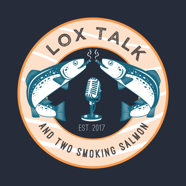 Lox Talk (and two smoking salmon) T-Shirt, reverse by Peebs