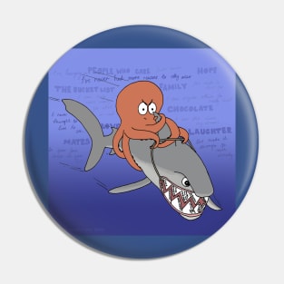 Riding the Shark- The Cancer Battle Pin