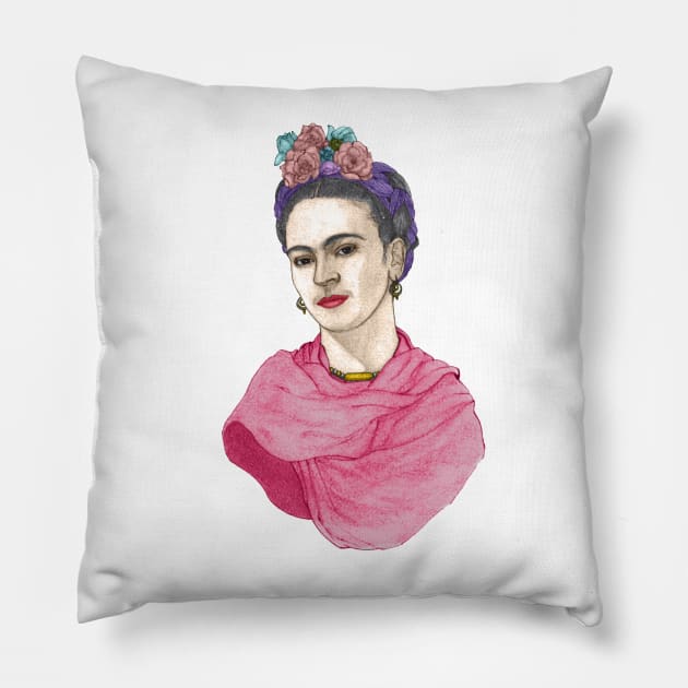 Frida Kahlo Pillow by Barruf