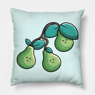 Three Kawaii Cute Pears Pillow