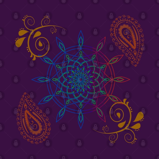 Dreamcatcher and paisley motif pattern mandala design illustrations by Haze and Jovial