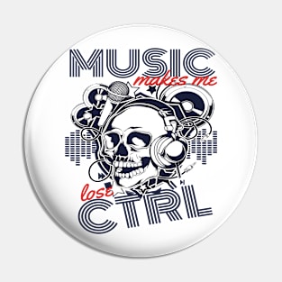 Musical skull Pin