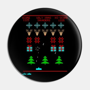 Ugly Christmas Invaders Pin