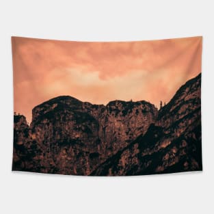 Red Sky Mountains Tapestry