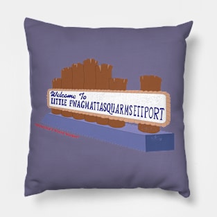 Simpsons Beach Town Pillow