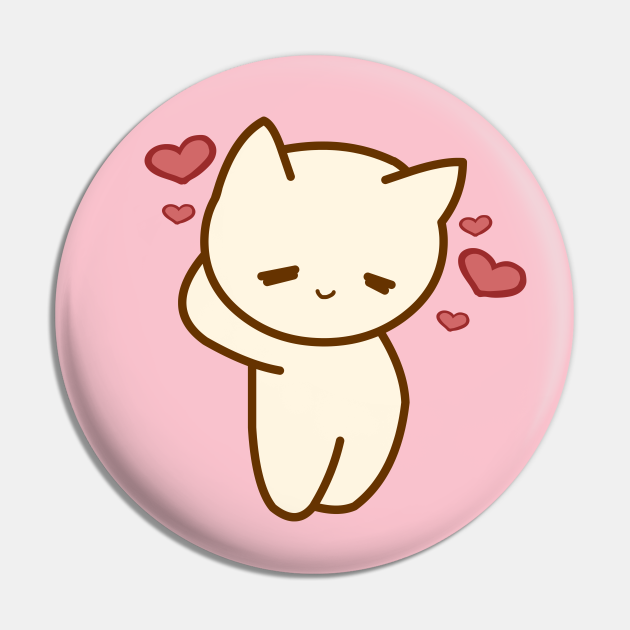 CUTE SHY CAT - Cute Cat - Pin | TeePublic CUTE SHY CAT - Cute Cat - Pin | TeePublic