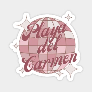 Playa del Carmen Mexico Retro Vintage pink Magnet