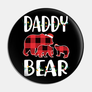 Daddy Bear Red Plaid Christmas Pajama Matching Family Gift Pin