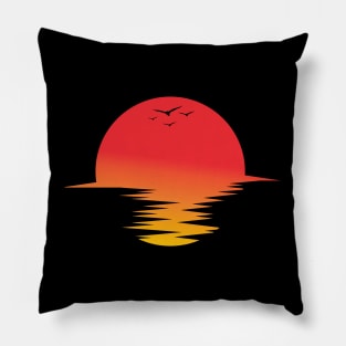 Retro Sunset Rays Wavy Shirt, Sun Shirt, Retro Sunshine Shirt, Sun Rays Tee, Beachy Vibes Tee, Retro Summer Time , Sunset Tshirt Pillow