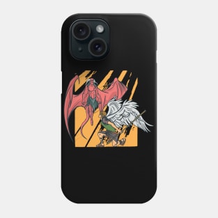 Angel fight demon, good and evil battle (heaven vs. hell) graphic, the guardian angel protects me cartoon, Men Women Phone Case