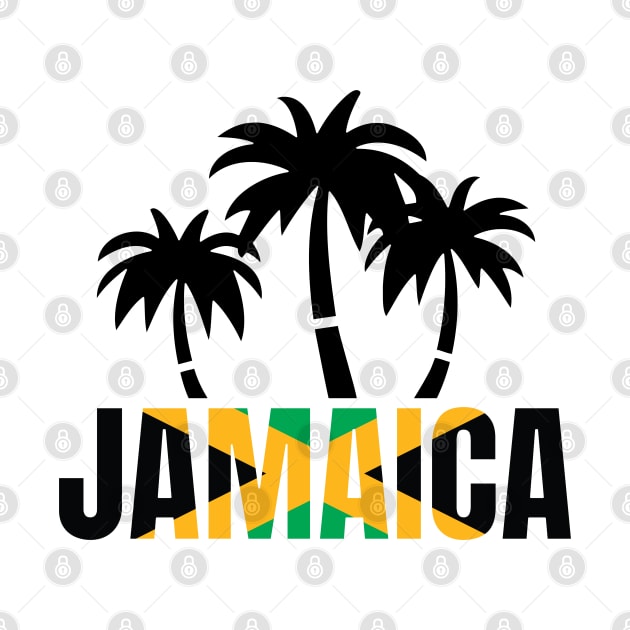 Jamaica Flag Palm T-Shirt by onscreengraphics