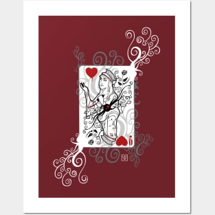 Queen of Hearts playing card (1888)  Las Vegas aesthetic decor prints –  The Trumpet Shop Vintage Prints